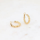 Boucles d'oreilles Mélétée créoles dorées tressées Hersée Hersée Paris 9