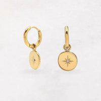 Boucles d'oreilles Polaris créoles dorées Hersée Hersée Paris 9