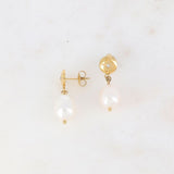 Boucles d'oreilles Polaris dorée et perle d'eau douce Hersée Hersée Paris 9