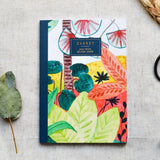 Carnet A5 Ligné Ambiance Tropicale Bleu Coquille Hersée Paris 9