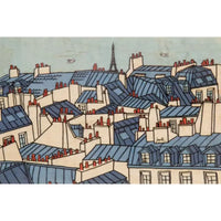Carte Postale en bois Paris Illustré Toits Woodhi Hersée Paris 9