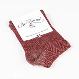 Chaussettes Chevron Bordeaux et Or Maison Broussaud Hersée Paris 9