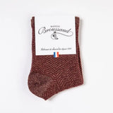 Chaussettes Chevron Bordeaux et Or Maison Broussaud Hersée Paris 9