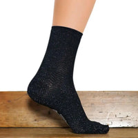 Chaussettes Chevron Noir et Or Maison Broussaud Hersée Paris 9