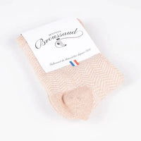Chaussettes Chevron Rose et Or Maison Broussaud Hersée Paris 9