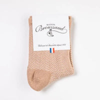 Chaussettes Chevron Rose et Or Maison Broussaud Hersée Paris 9