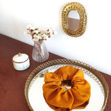 Chouchou en coton upcyclé Jaune Ocre Laure Derrey Hersée Paris 9
