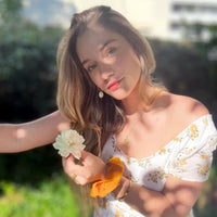 Chouchou en coton upcyclé Jaune Ocre Laure Derrey Hersée Paris 9