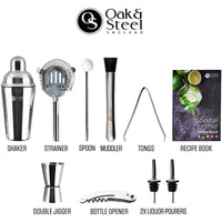 Coffret Cocktail Complet Mélangeur shaker en inox 10 pièces Oak & Steel Hersée Paris 9