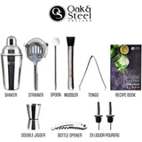 Coffret Cocktail Complet Mélangeur shaker en inox 10 pièces Oak & Steel Hersée Paris 9