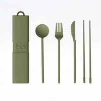 Kit de couverts nomade réutilisable Bini Vert Olive Bini Hersée Paris 9