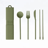 Kit de couverts nomade réutilisable Bini Vert Olive Bini Hersée Paris 9