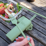 Kit de couverts nomade réutilisable Bini Vert Olive Bini Hersée Paris 9
