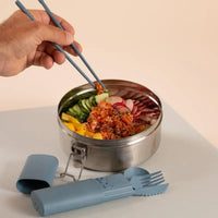 Kit de couverts nomade Bini bleu - Hersée