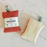 Eponge lavable réutilisable cuisine rouge corail - Hersée