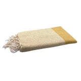 Fouta Serviette de Plage Nid d'Abeille coton recyclé 100x200cm Jaune Moutarde By Foutas Hersée Paris 9