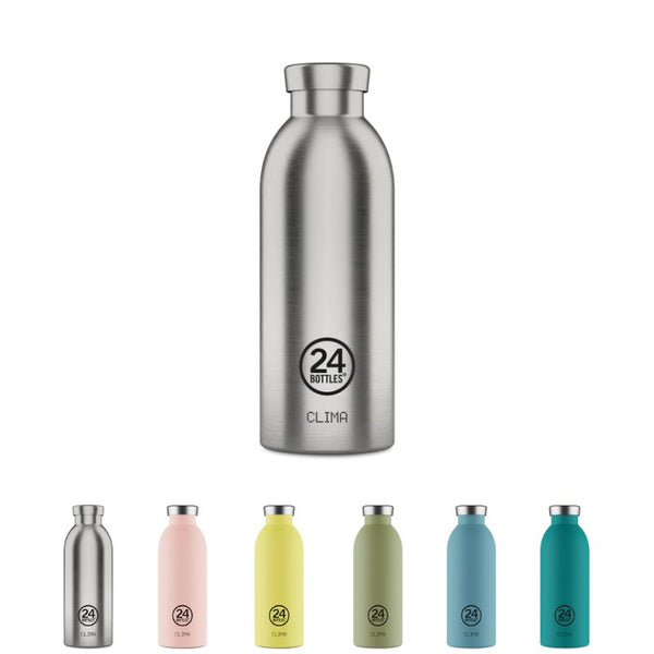 Gourde Inox Double Paroi Isotherme Clima 500ml couleurs unis - 24Bottles