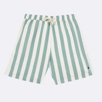 Short de bain rayé écru et vert en polyester recyclé Faguo Hersée Paris 9