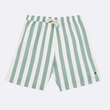Short de bain rayé écru et vert en polyester recyclé Faguo Hersée Paris 9