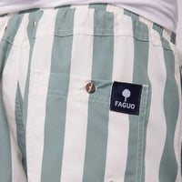 Short de bain rayé écru et vert en polyester recyclé Faguo Hersée Paris 9