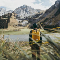 Sac à dos Imperméable Roll-top Squamish 20 à 40L Vert Pin / Bleu Marine / Jaune Ocre Mero Mero Hersée Paris 9