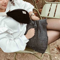 Sac Banane Olivia Noir Coton Bio - Hersée