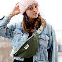 Sac Banane Olivia Vert Olive Coton Bio - Hersée
