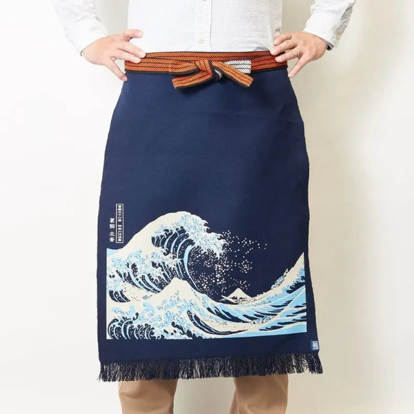 Tablier traditionnel japonais Vague Hokusai - Hersée