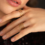 Bague Athena feuillage ajouré doré Hersée Hersée Paris 9