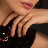 Bague Athena feuillage ajouré doré Hersée Hersée Paris 9