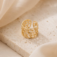 Bague Athena feuillage ajouré doré Hersée Hersée Paris 9