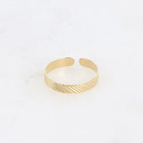 Bague Calliopée anneau effet zébré doré ajustable Hersée Hersée Paris 9