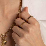 Bague Calliopée anneau effet zébré doré ajustable Hersée Hersée Paris 9
