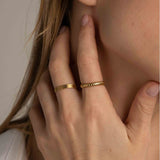 Bague Calliopée anneau effet zébré doré ajustable Hersée Hersée Paris 9