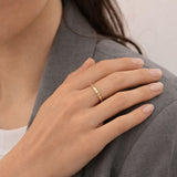Bague Eos torsadée striée dorée ajustable Hersée Hersée Paris 9