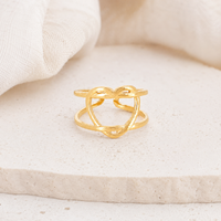 Bague Kardia cœur 2 rangs dorée en acier inoxydable Hersée Hersée Paris 9