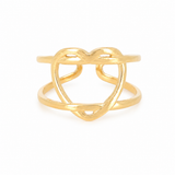 Bague Kardia cœur 2 rangs dorée en acier inoxydable Hersée Hersée Paris 9