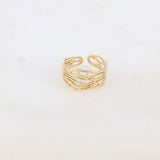 Bague Naïades dorée - Motif corail ajouré & acier inoxydable - Hersée Hersée Hersée Paris 9