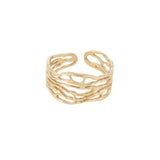 Bague Naïades dorée - Motif corail ajouré & acier inoxydable - Hersée Hersée Hersée Paris 9