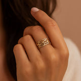Bague Naïades dorée - Motif corail ajouré & acier inoxydable - Hersée Hersée Hersée Paris 9