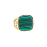 Bague Nérée dorée - Pierre naturelle & finition martelée - Hersée Hersée Hersée Paris 9