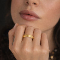 Bague Stachys épi doré ajustable Hersée Hersée Paris 9