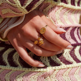 Bague Stagon double goutte dorée Hersée Hersée Paris 9