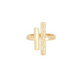 Bague Themis dorée - Design double barre & acier inoxydable - Hersée Hersée Hersée Paris 9