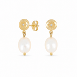 Boucles d'oreilles Polaris dorée et perle d'eau douce Hersée Hersée Paris 9