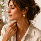 Boucles d’oreilles Galatée créoles dorées rainurées Hersée Hersée Paris 9