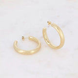 Boucles d’oreilles Rhéa créoles bombées brossées dorées Hersée Hersée Paris 9