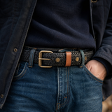 Ceinture en pneu de vélo Gravel upcyclée noire et châtaigne - La Vie est Belt La vie est belt Hersée Paris 9