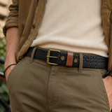 Ceinture en pneu de vélo Gravel upcyclée noire et châtaigne - La Vie est Belt La vie est belt Hersée Paris 9