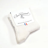 Chaussettes maille ajourée écru en laine et soie - Maison Broussaud Maison Broussaud Hersée Paris 9